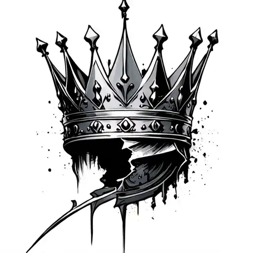 Broken Crown tattoo design idea