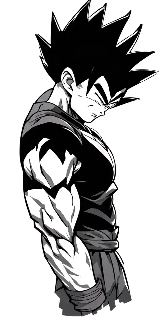 design a dragon ball z sleeve tattoo with a emphasis on Vegeta tattoo design idea