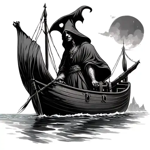 Charon the ferryman tattoo design idea