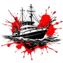 Tattoo on the theme of the boat and the trip for the interior of the biceps tattoo design idea