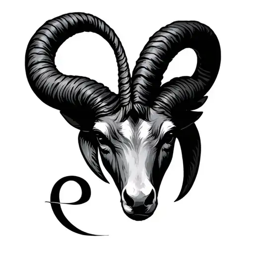 "Roches" Capricorn And Aries zodiac symbol tattoo design idea