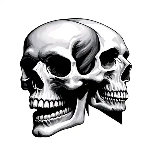 Half Face Half Skull tattoo design idea