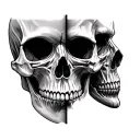 Half Face Half Skull tattoo design idea