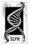 DNA helix with the letters SLVM tattoo design idea