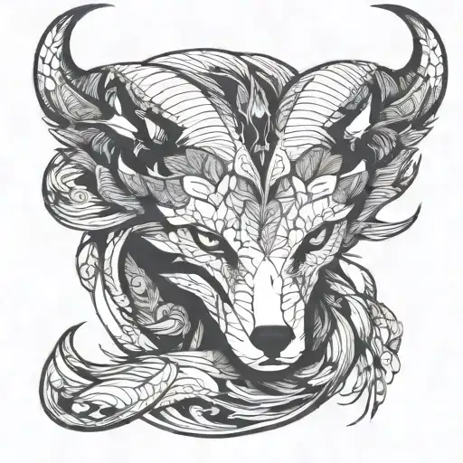 Fox full body tattoo design idea