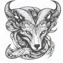 Fox full body tattoo design idea