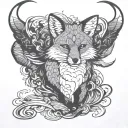 Fox full body tattoo design idea