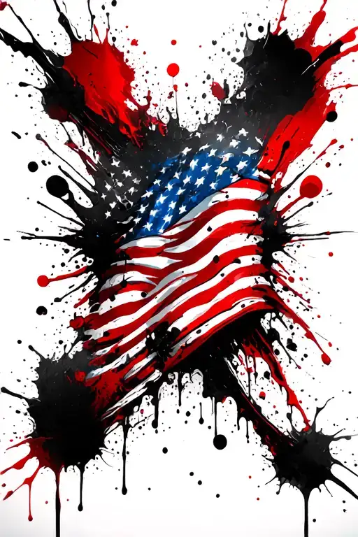 patriotic arm sleeve tattoo design idea