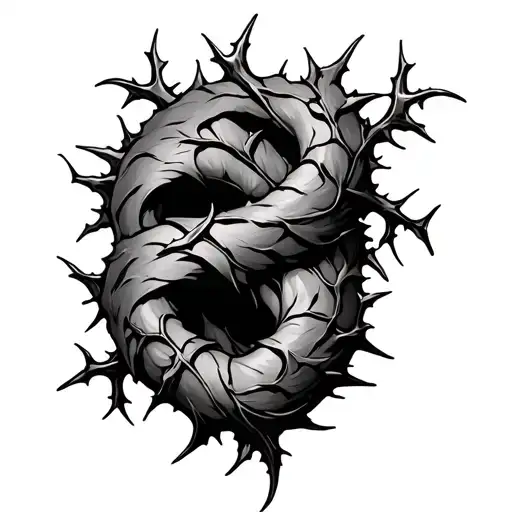 A vine that wraps around the forearm and bicep with thorns tattoo design idea