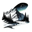 Big Dipper constellation, mt. mckinley, Alaska, northern lights, trees, Alaska imagery, wide life tattoo design idea