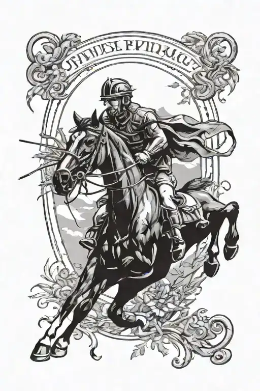 roman Numbers 2003 with a horse galloping through a field tattoo design idea