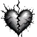 broken heart half stiched up tattoo design idea