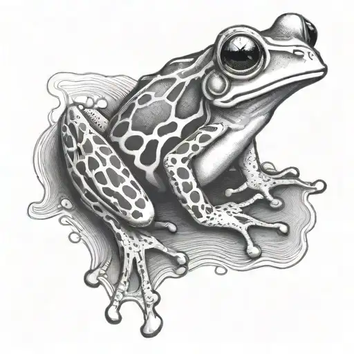 banjo frog tattoo design idea
