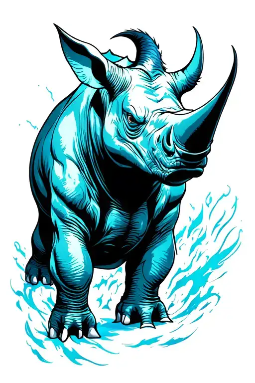 rhino tattoo design idea