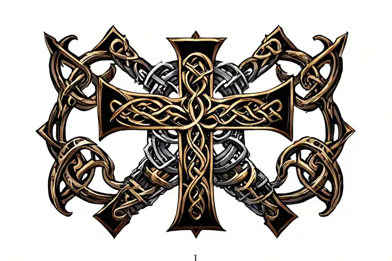 Celtic cross tattoo design idea