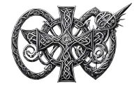 Celtic cross tattoo design idea