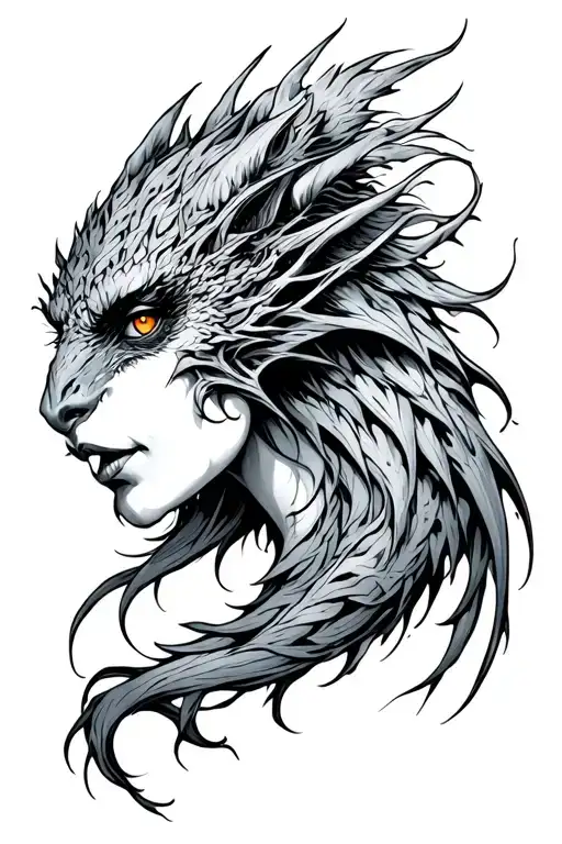 banshee mythical creature tattoo design idea