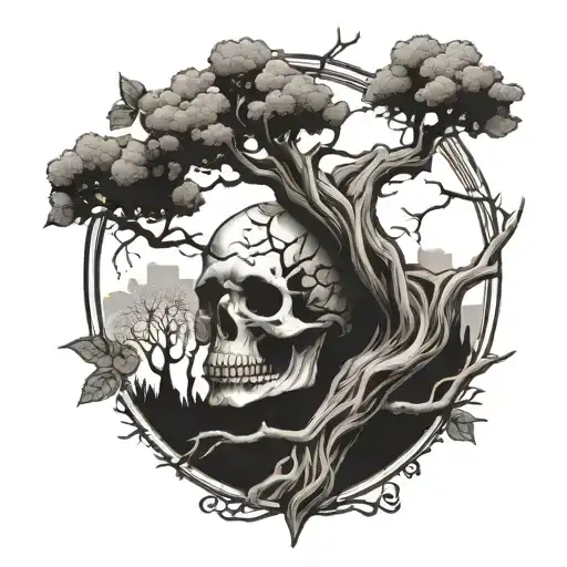 perspective & poison tree branch tattoo design idea