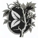 perspective & poison tree branch tattoo design idea