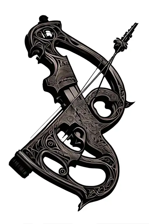 crossbow tattoo design idea
