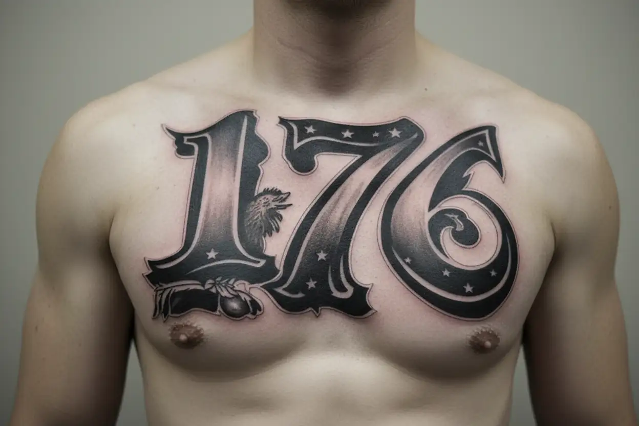 tiny 1776 liberty or death tattoo design idea