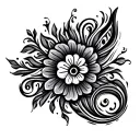 paisley pattern forming tattoo design idea