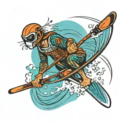 water skiing tattoo design idea
