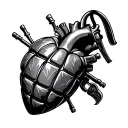 grenade heart tattoo design idea