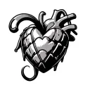grenade heart tattoo design idea