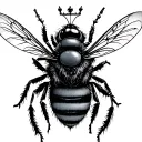 bee with crown tattoo design idea