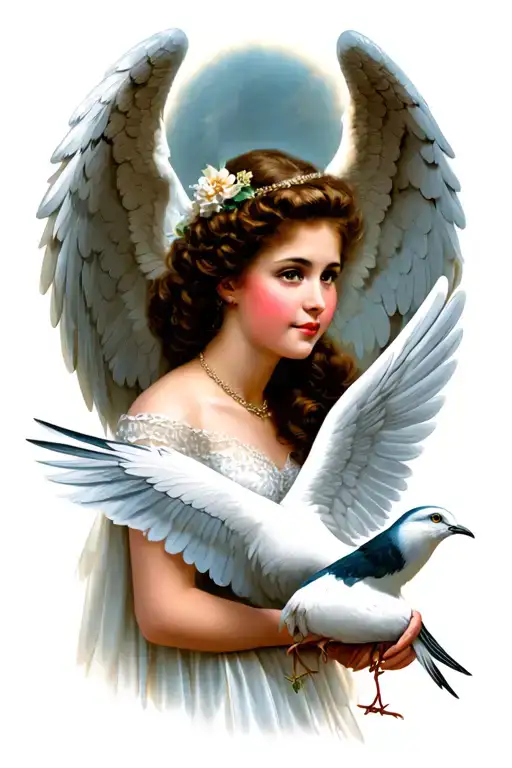 1. Marie Haywood, 2. March 29, 1954 - December 29, 2014, 3. Dove, 4. angel wings tattoo design idea