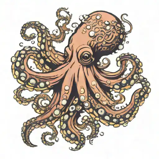 octopus wrapping its tentacles tattoo design idea