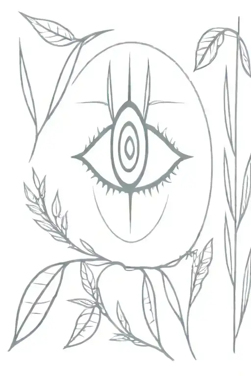 Olive veins are integrated into the third eye inside tattoo design idea