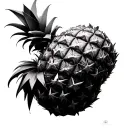 origami-styled vaginal swinger upside-down pineapple tattoo design idea