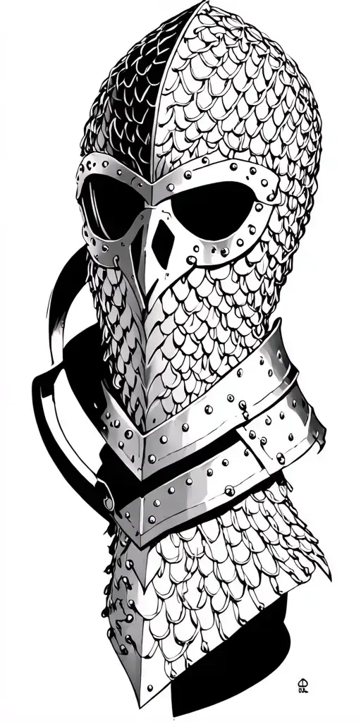 armor including chain mail tattoo design idea