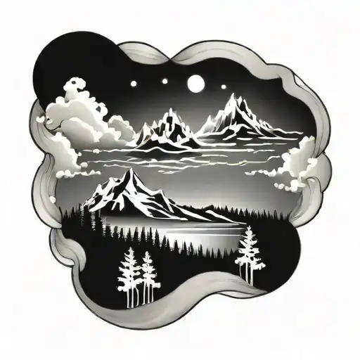 aurora borealis tattoo design idea