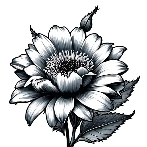 July and february birth flower tattoo design idea