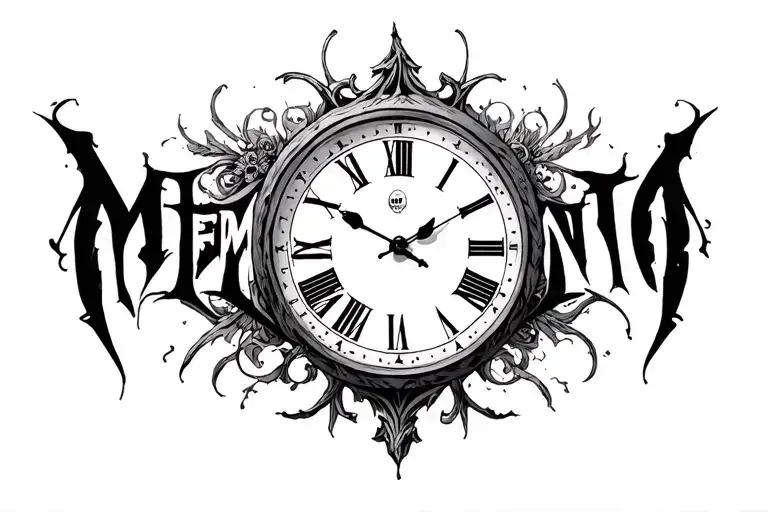 "MEMENTO MORI" azrael clock tattoo design idea