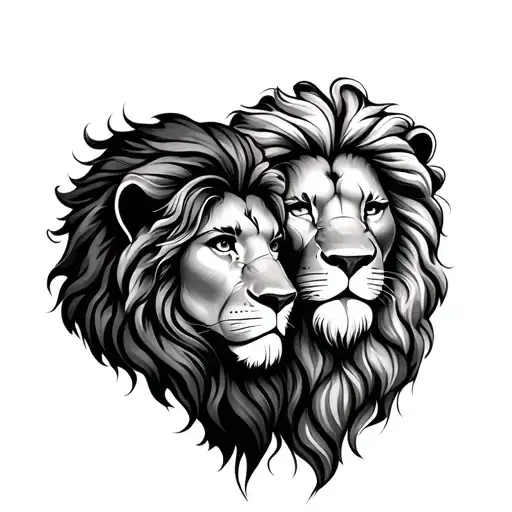 small couples matching tattoo mufasa tattoo design idea