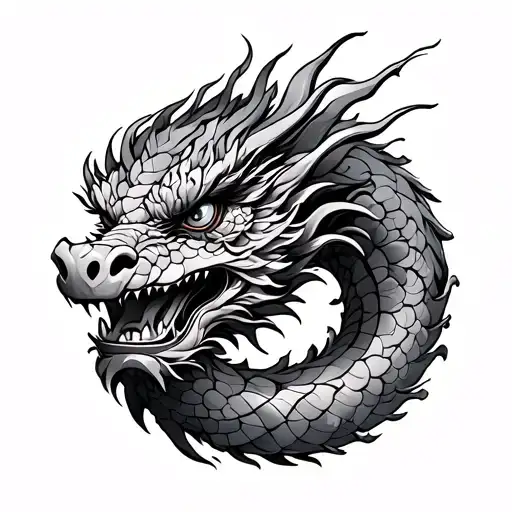 Khmer dragon wrapped tattoo design idea