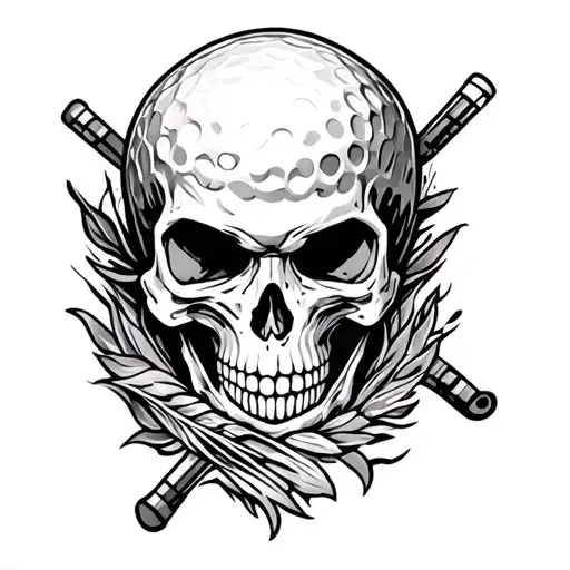 Knee tattoo including central’s skull ,golf cycling and chesterfield football club  tattoo design idea