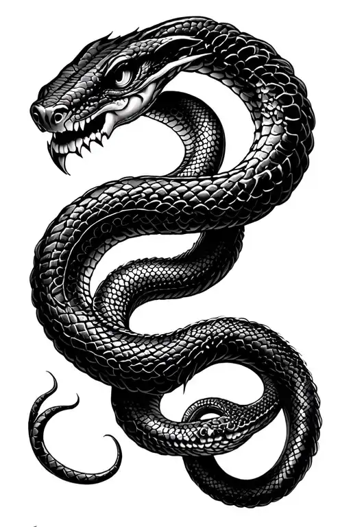 snake evil tattoo design idea