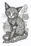 Coraline cat tattoo design idea