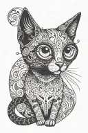 Coraline cat tattoo design idea