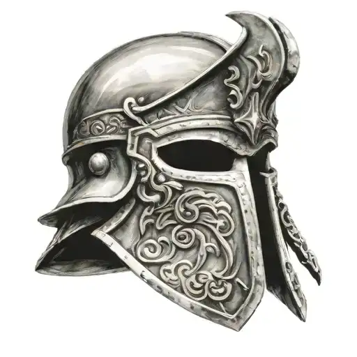 Gladiator helmet tattoo design idea