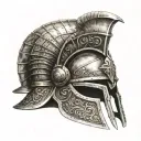 Gladiator helmet tattoo design idea
