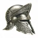 Gladiator helmet tattoo design idea