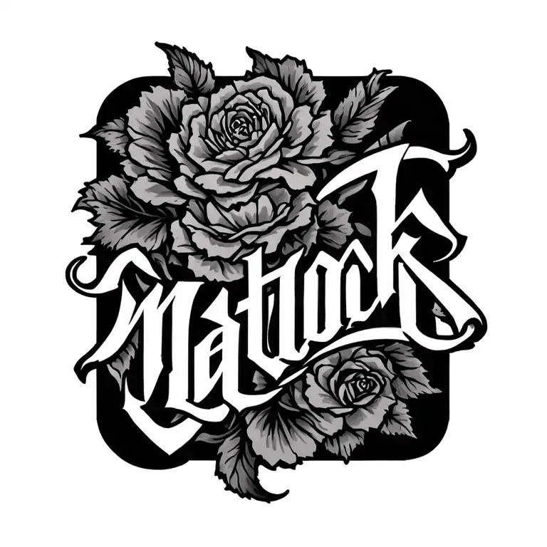 Matlock last name intertwined tattoo design idea
