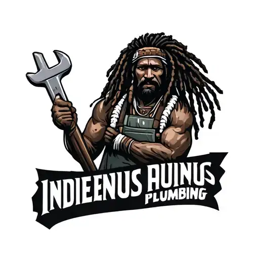 "Indigenous Plumbing " dreadlock Native American plumber holding a wrench tattoo design idea