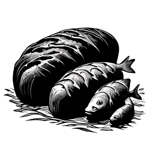 5 loaves and 2 fish tattoo design idea